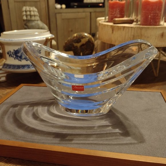 Baccarat Wave Crystal Vase Medium Blue Designed by Thomas  Baccarat Wave Bowl by Thomas Bastide